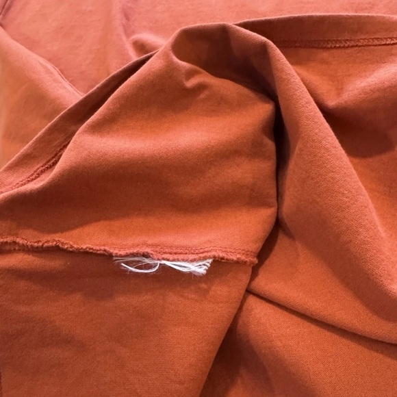 Garnet Hill T Shirt Dress Sz 8 Organic Cotton Classic Travel Beach Dark Orange - Picture 5 of 7